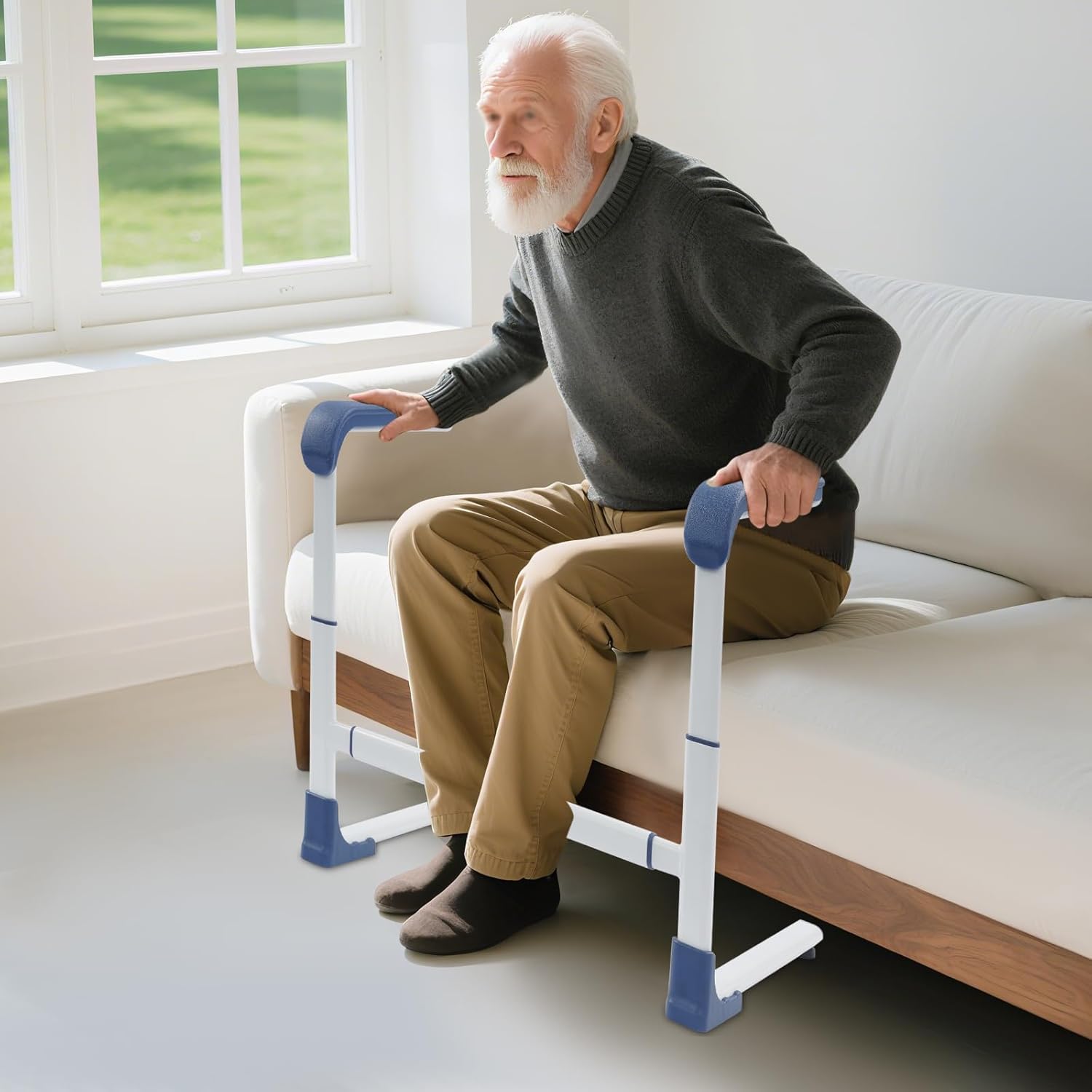 Aide au lever pour canapé, lit et toilette — Support réglable en acier pour seniors (150 kg)