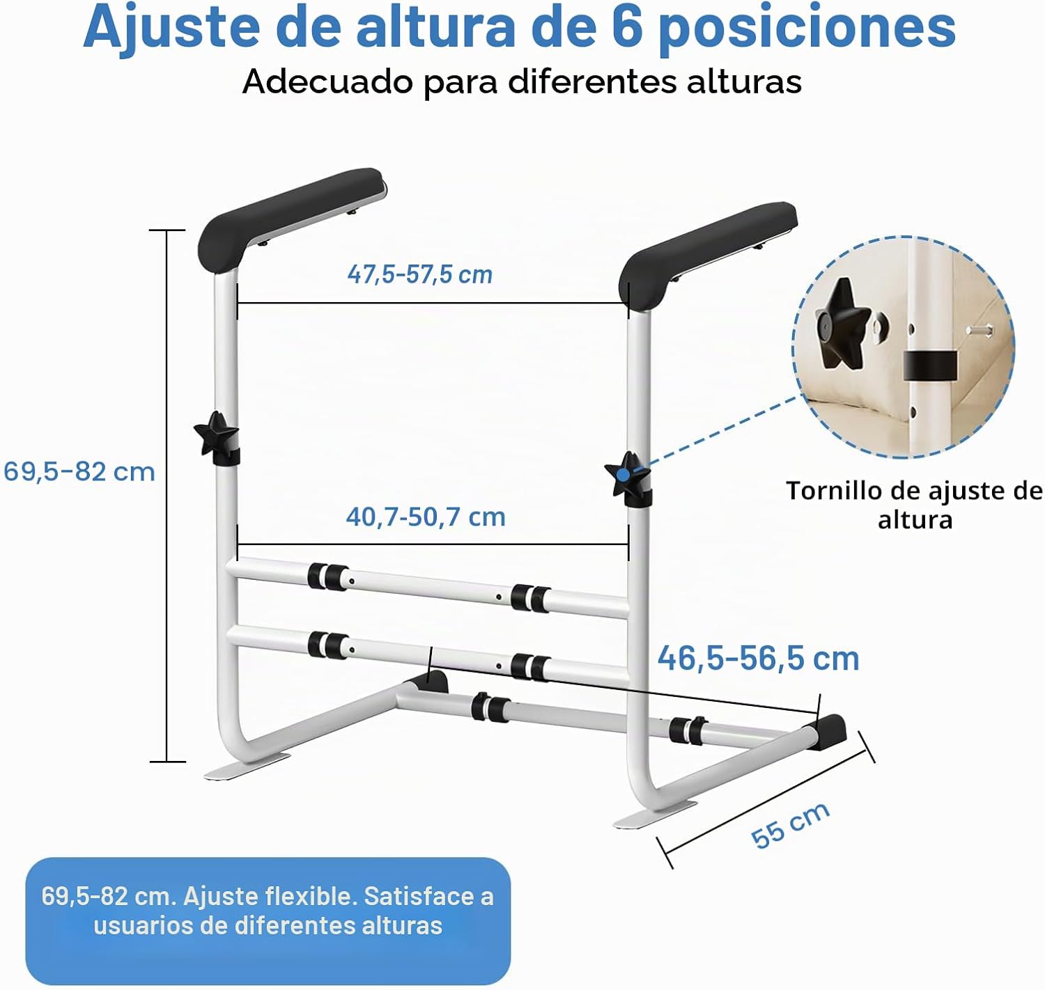 Aide pour se lever du canape — Support de relevage reglable pour seniors et personnes a mobilite reduite