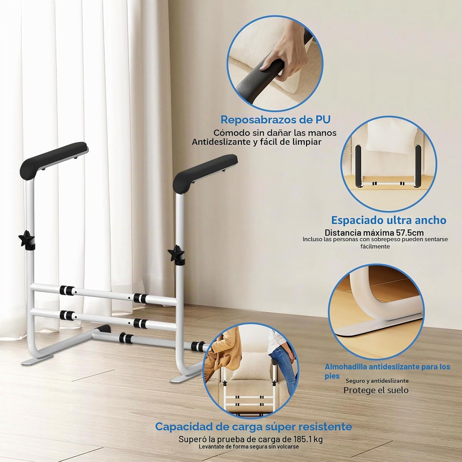 Aide pour se lever du canape — Support de relevage reglable pour seniors et personnes a mobilite reduite