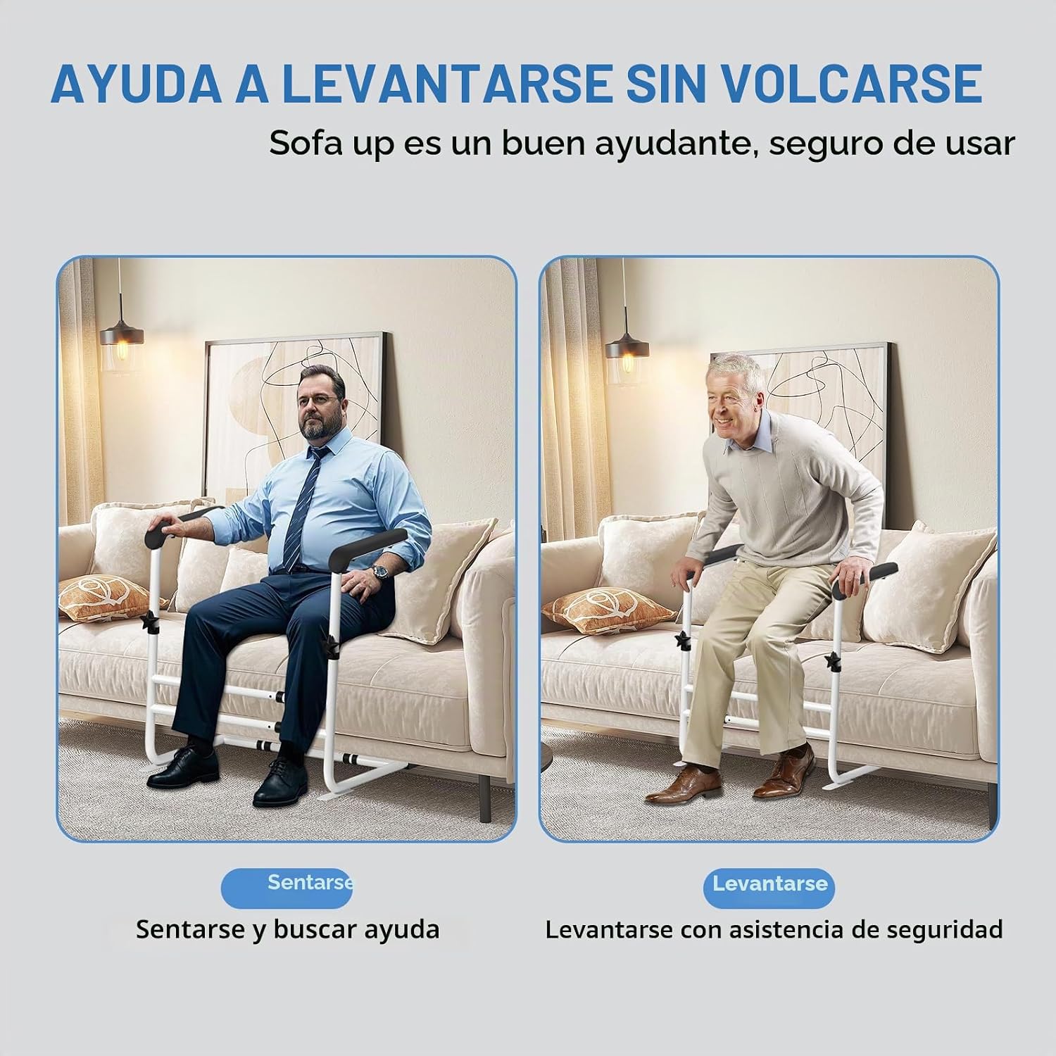Aide pour se lever du canape — Support de relevage reglable pour seniors et personnes a mobilite reduite