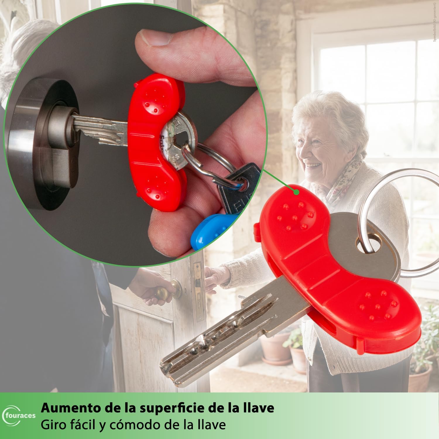 Aide pour tourner les cles — Pack de 4 manches ergonomiques pour ouvrir les portes sans forcer