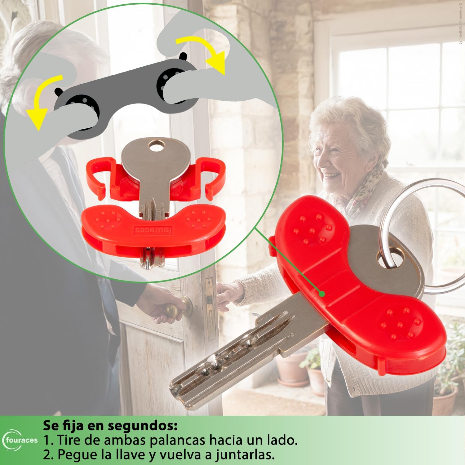 Aide pour tourner les cles — Pack de 4 manches ergonomiques pour ouvrir les portes sans forcer