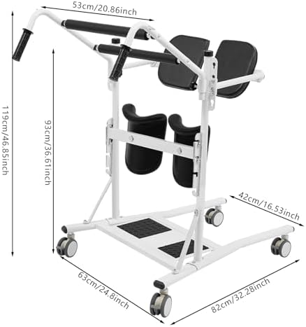 Aide au transfert patient — Chaise de transfert assis-debout 120 kg avec roulettes 360