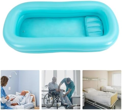 Baignoire gonflable pour personne agee et handicapee — Kit complet avec pompe electrique pour toilette au lit