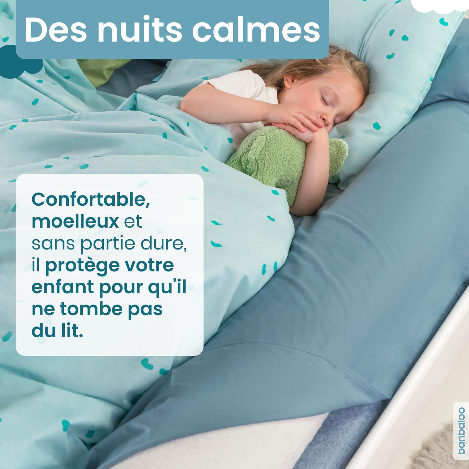 Barriere de lit en mousse Banbaloo – Protection anti-chute pour seniors et enfants