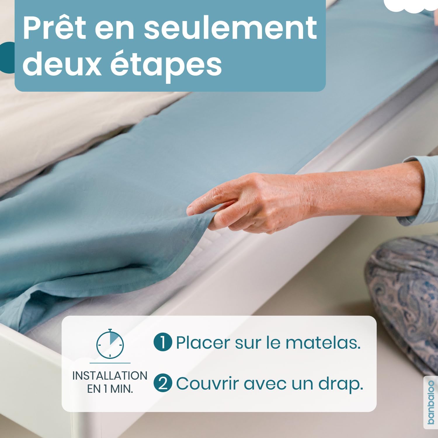 Barriere de lit en mousse Banbaloo – Protection anti-chute pour seniors et enfants