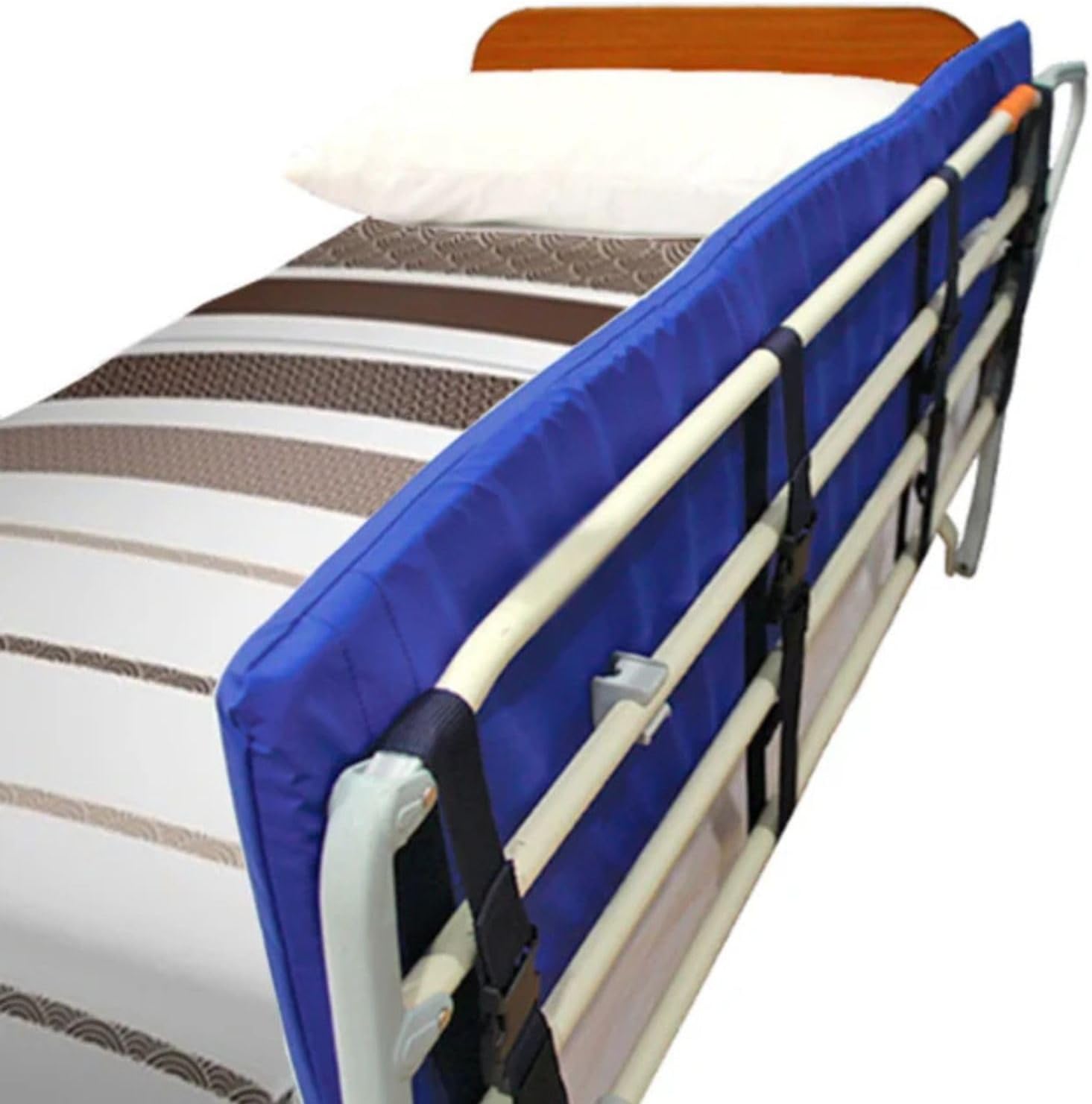 Barrière de lit orthopédique rembourrée — Protection anti-chute pour adulte, senior et enfant (160 cm)