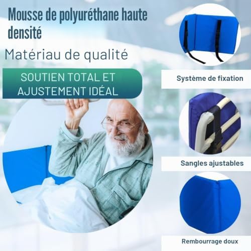 Barrière de lit orthopédique rembourrée — Protection anti-chute pour adulte, senior et enfant (160 cm)