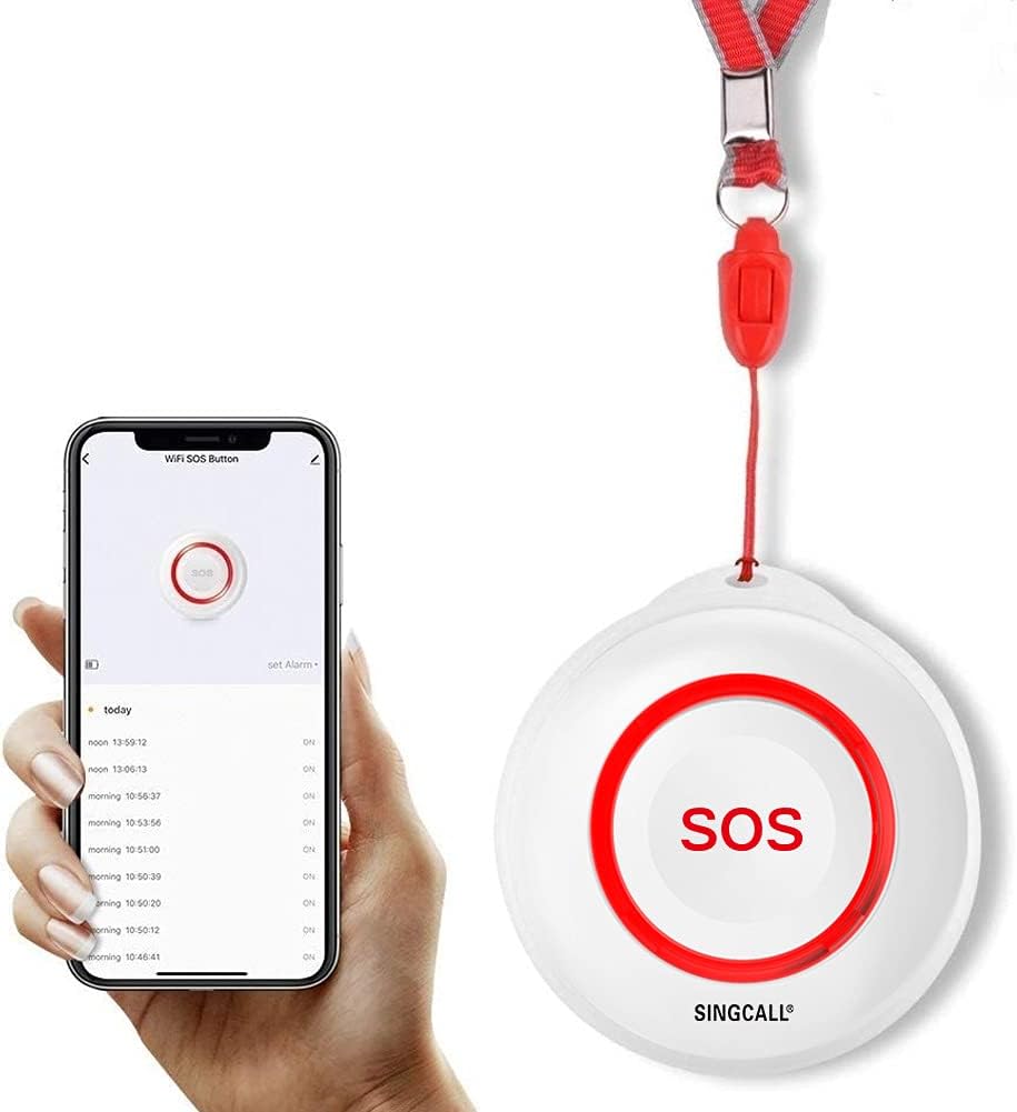 Bouton d&rsquo;alarme SOS connecte WiFi — Systeme d&rsquo;appel d&rsquo;urgence pour seniors et personnes isolees