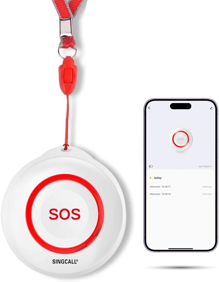Bouton d&rsquo;alarme SOS connecte WiFi — Systeme d&rsquo;appel d&rsquo;urgence pour seniors et personnes isolees