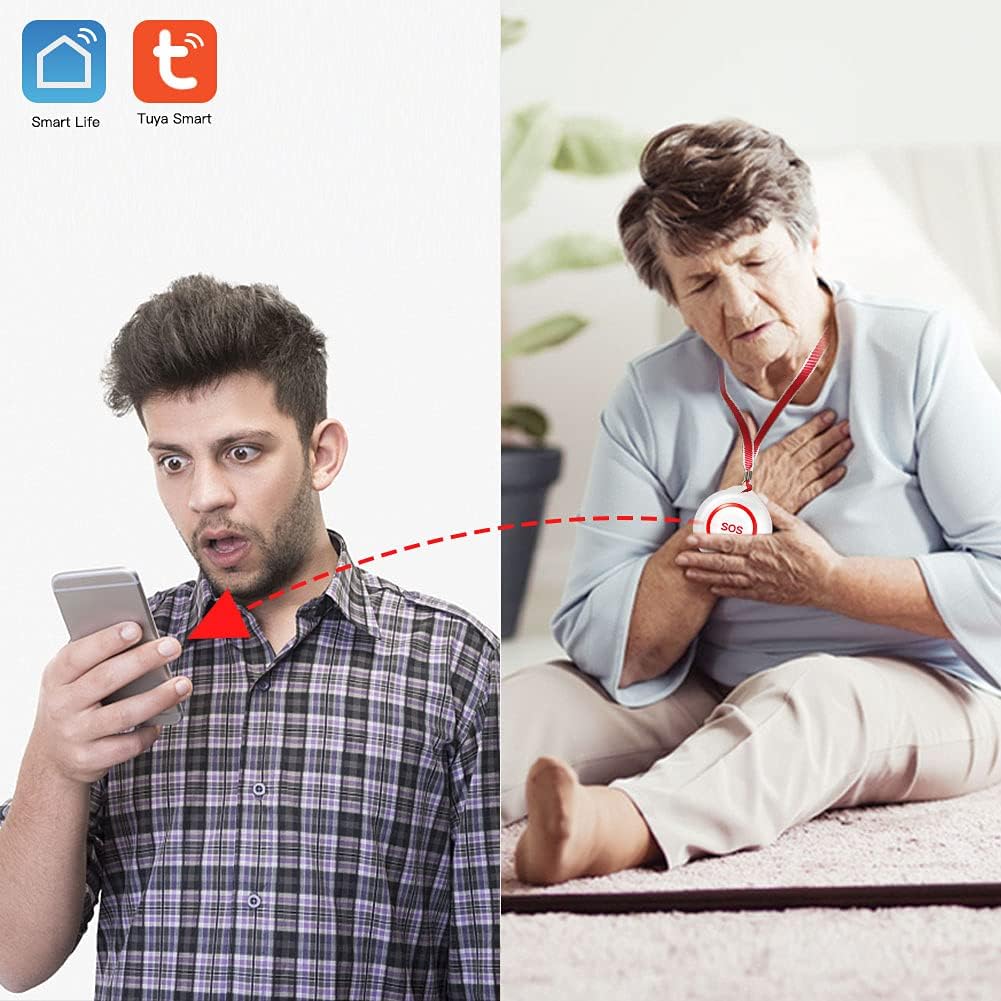 Bouton d&rsquo;alarme SOS connecte WiFi — Systeme d&rsquo;appel d&rsquo;urgence pour seniors et personnes isolees
