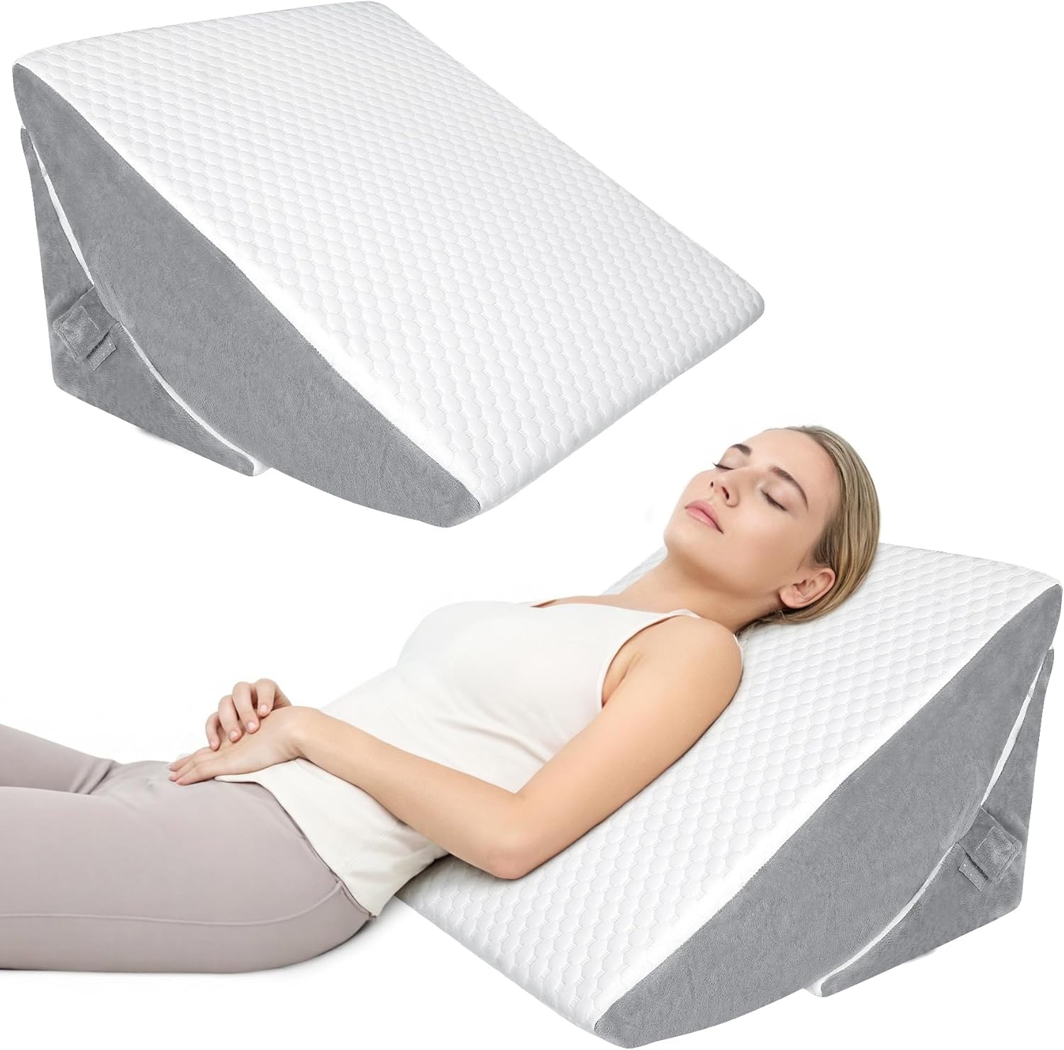 Cale de lit triangulaire INFANZIA – Memoire de forme pour reflux jambe et apnee du sommeil
