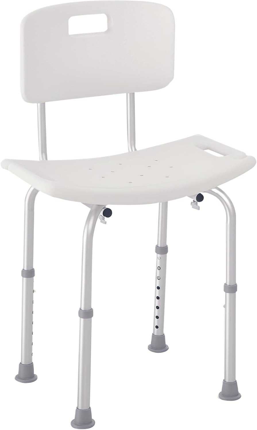 Chaise de douche ergonomique HOMCOM – Siege reglable en hauteur 136 kg