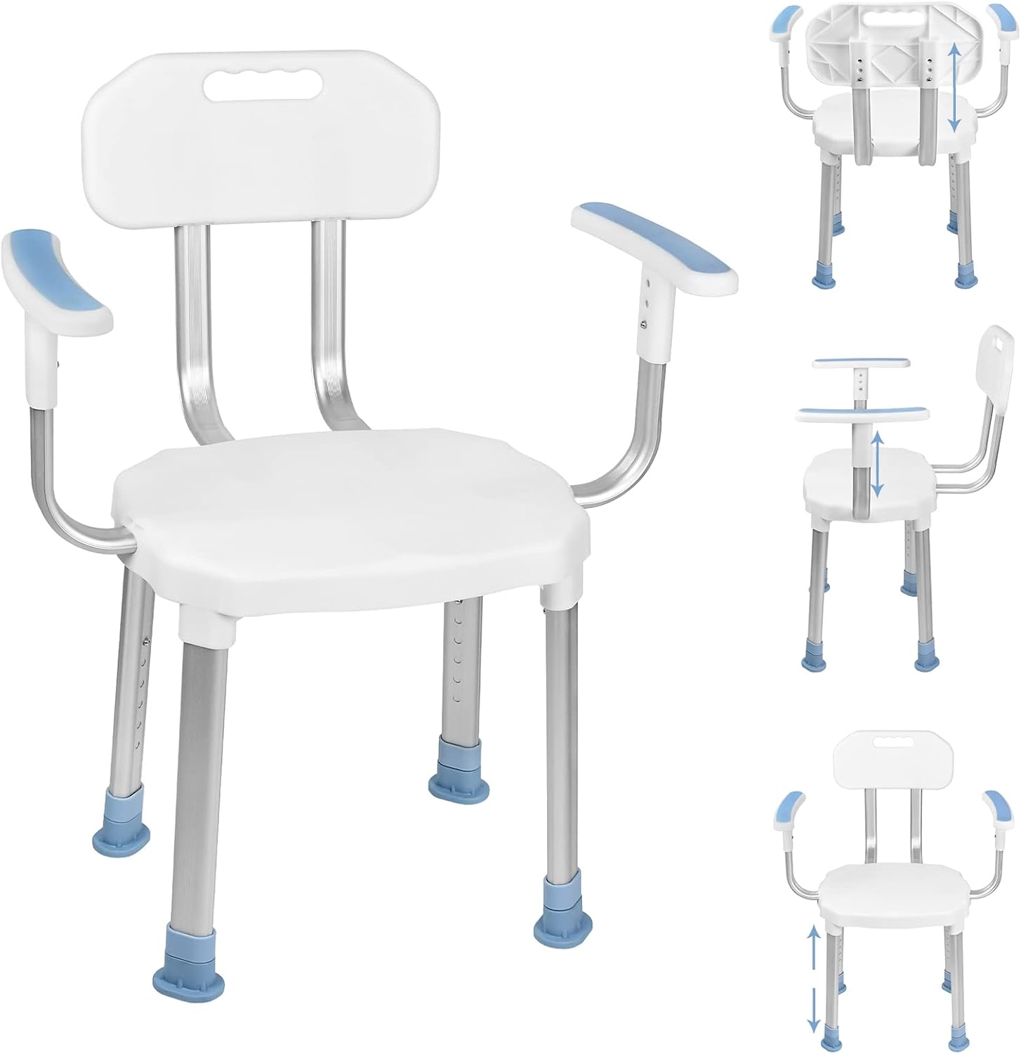 Chaise de douche avec accoudoirs et dossier — Confort et securite pour seniors et personnes a mobilite reduite