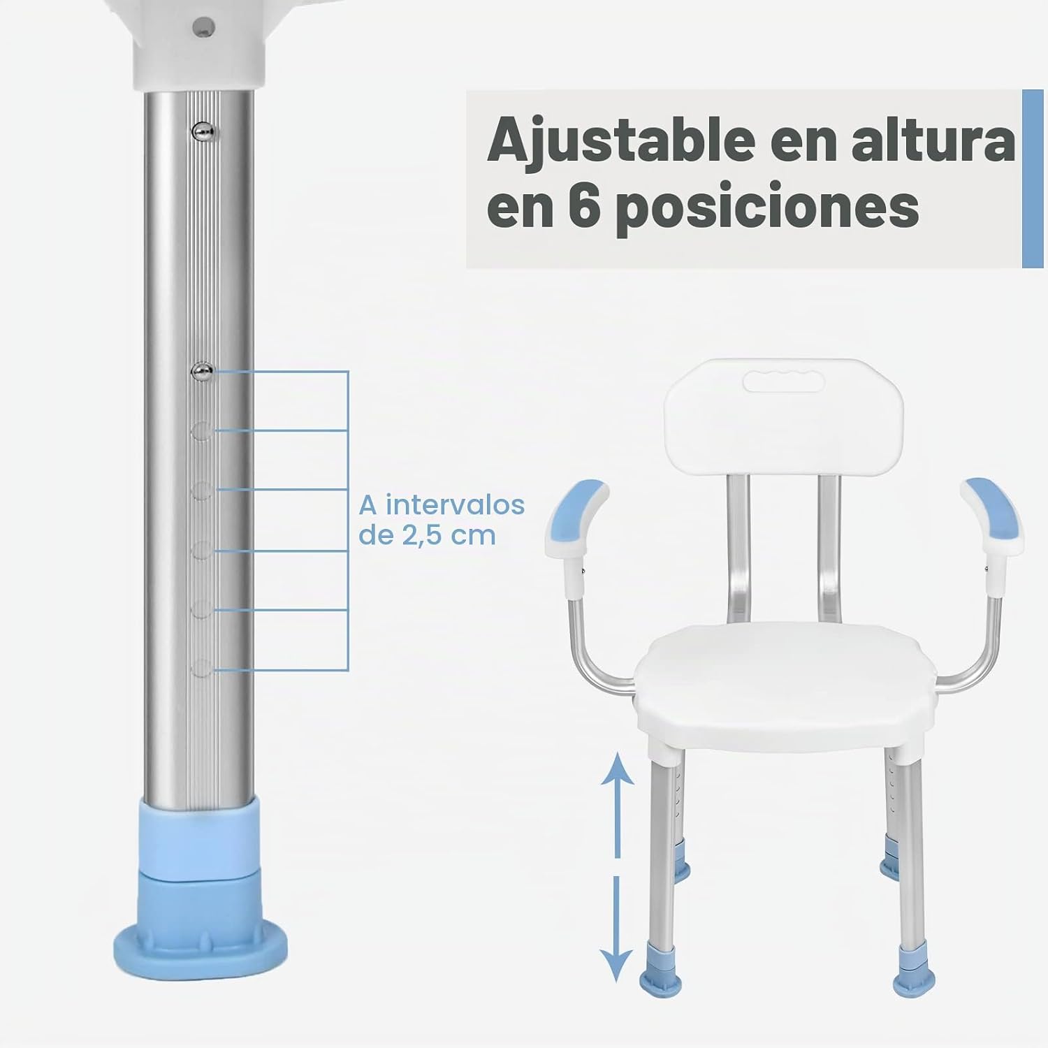 Chaise de douche avec accoudoirs et dossier — Confort et securite pour seniors et personnes a mobilite reduite