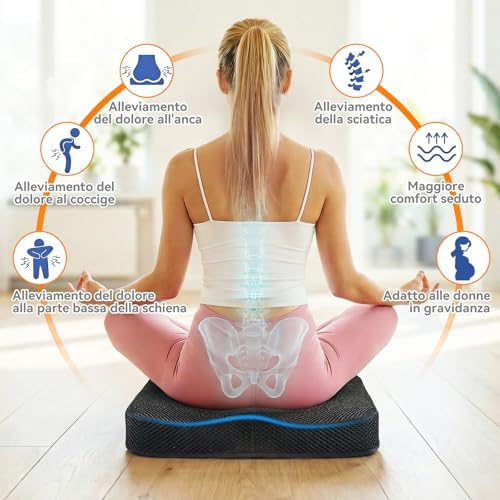 Coussin ergonomique pour fauteuil roulant – Memoire de forme anti-escarres