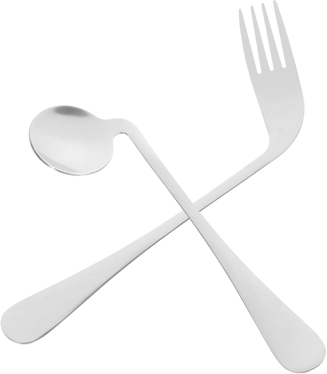 Couverts ergonomiques courbes — Set fourchette et cuillere adaptees arthrose et Parkinson