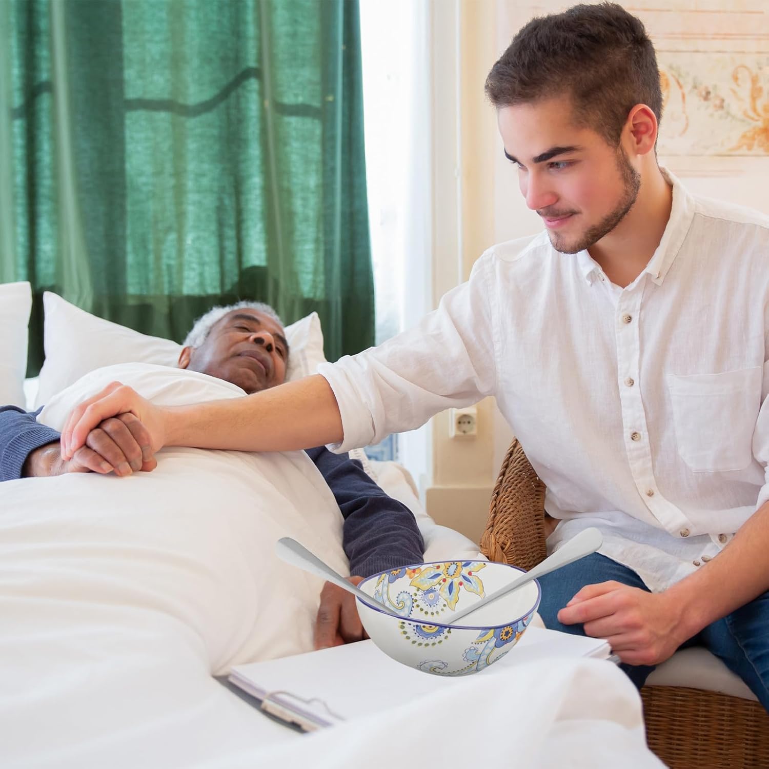 Couverts ergonomiques courbes — Set fourchette et cuillere adaptees arthrose et Parkinson