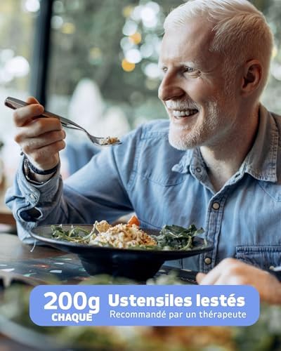 Couverts lestés anti-tremblements — Set 4 pièces pour Parkinson et arthrose