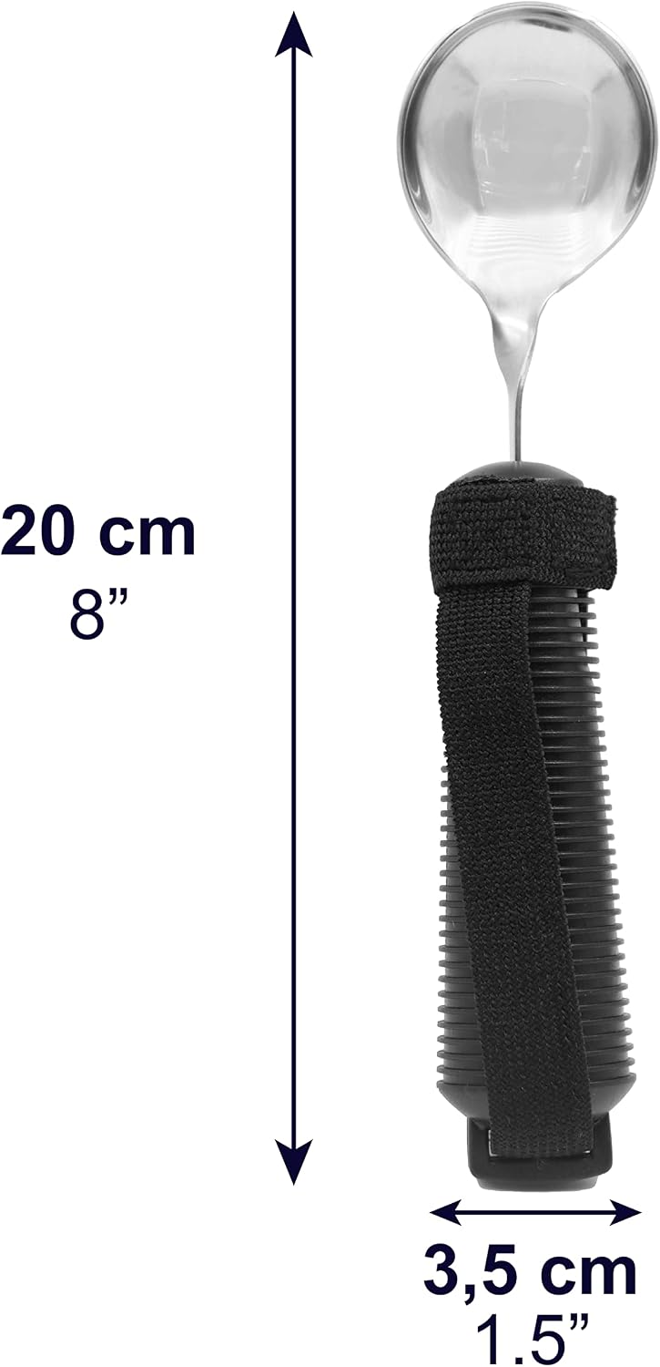 Cuillere adaptee avec velcro — Couvert ergonomique pour Parkinson, arthrose et tremblements