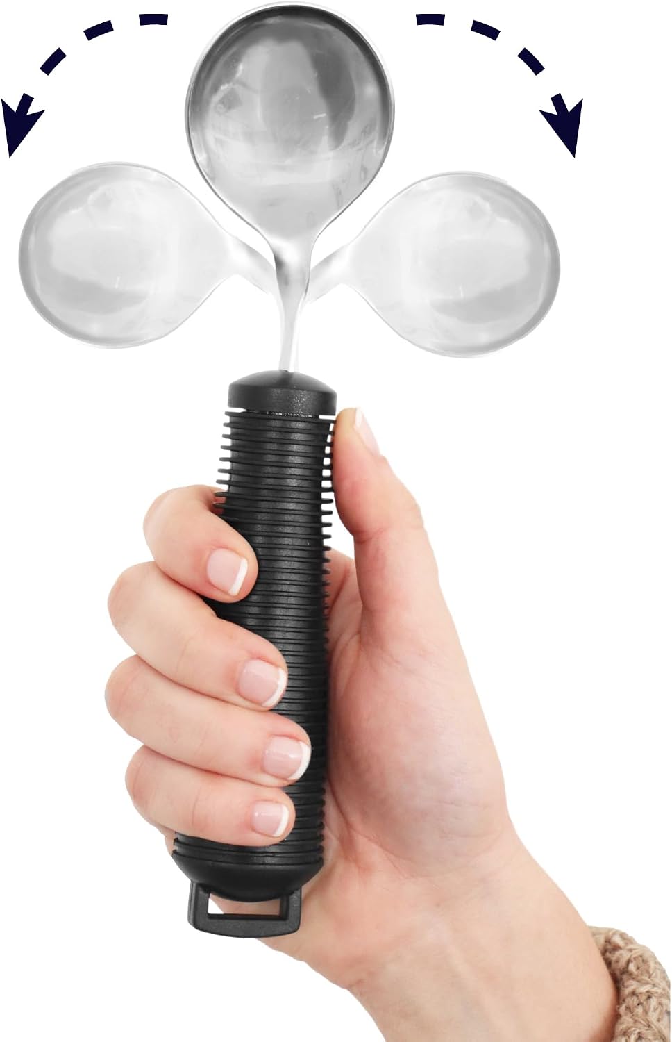 Cuillère Pliable Parkinson et Seniors — Couvert ergonomique à manche épais pour tremblements et arthrite