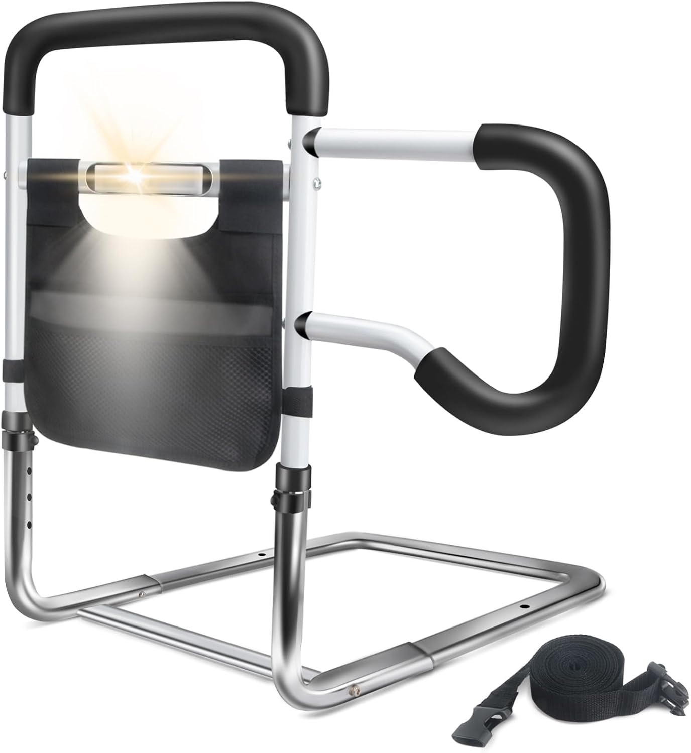 Barriere de lit DePango reglable en hauteur – Acier carbone avec veilleuse pour seniors