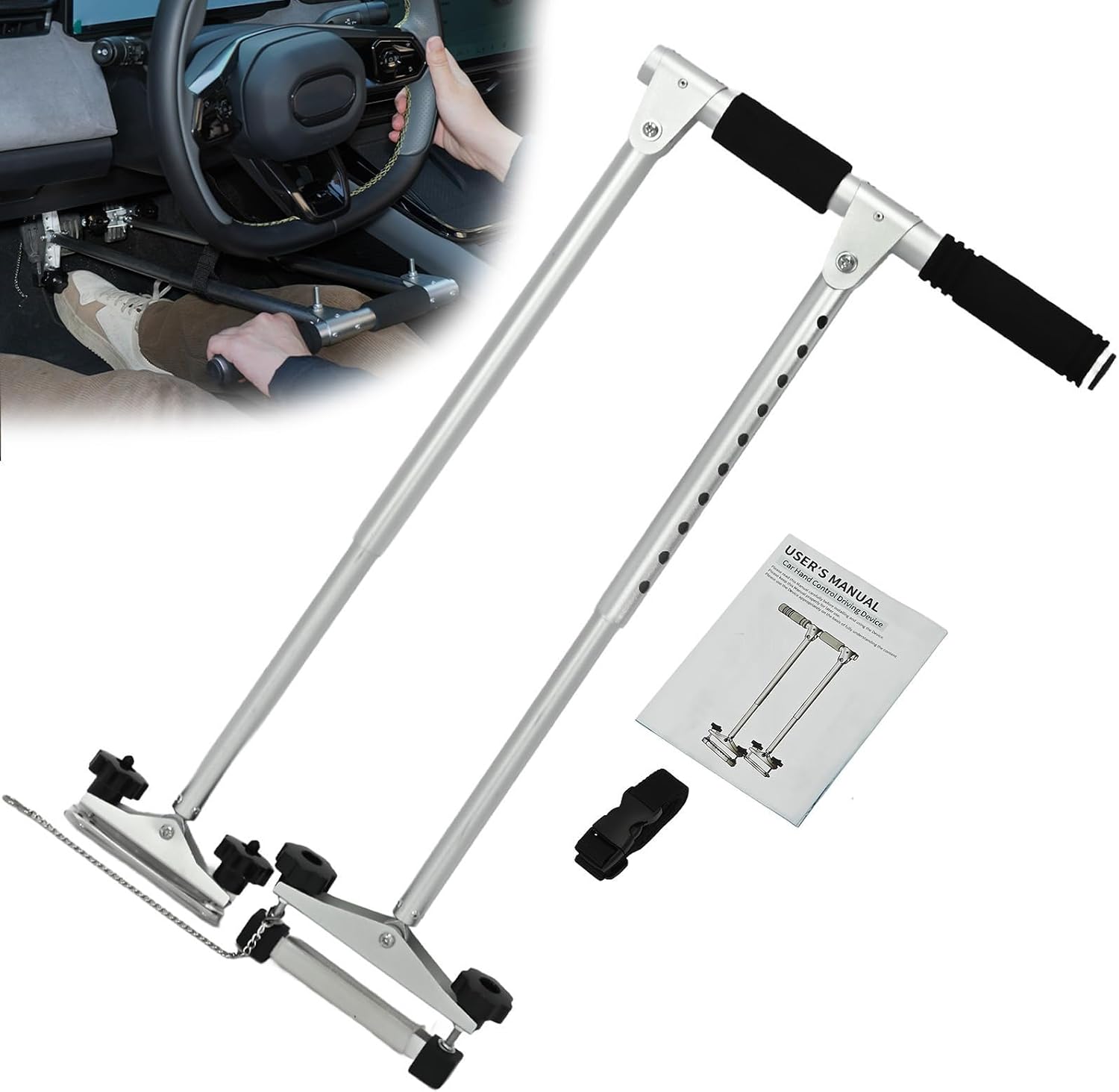 Commande manuelle pour conducteur handicape — Controle auto sans les pieds