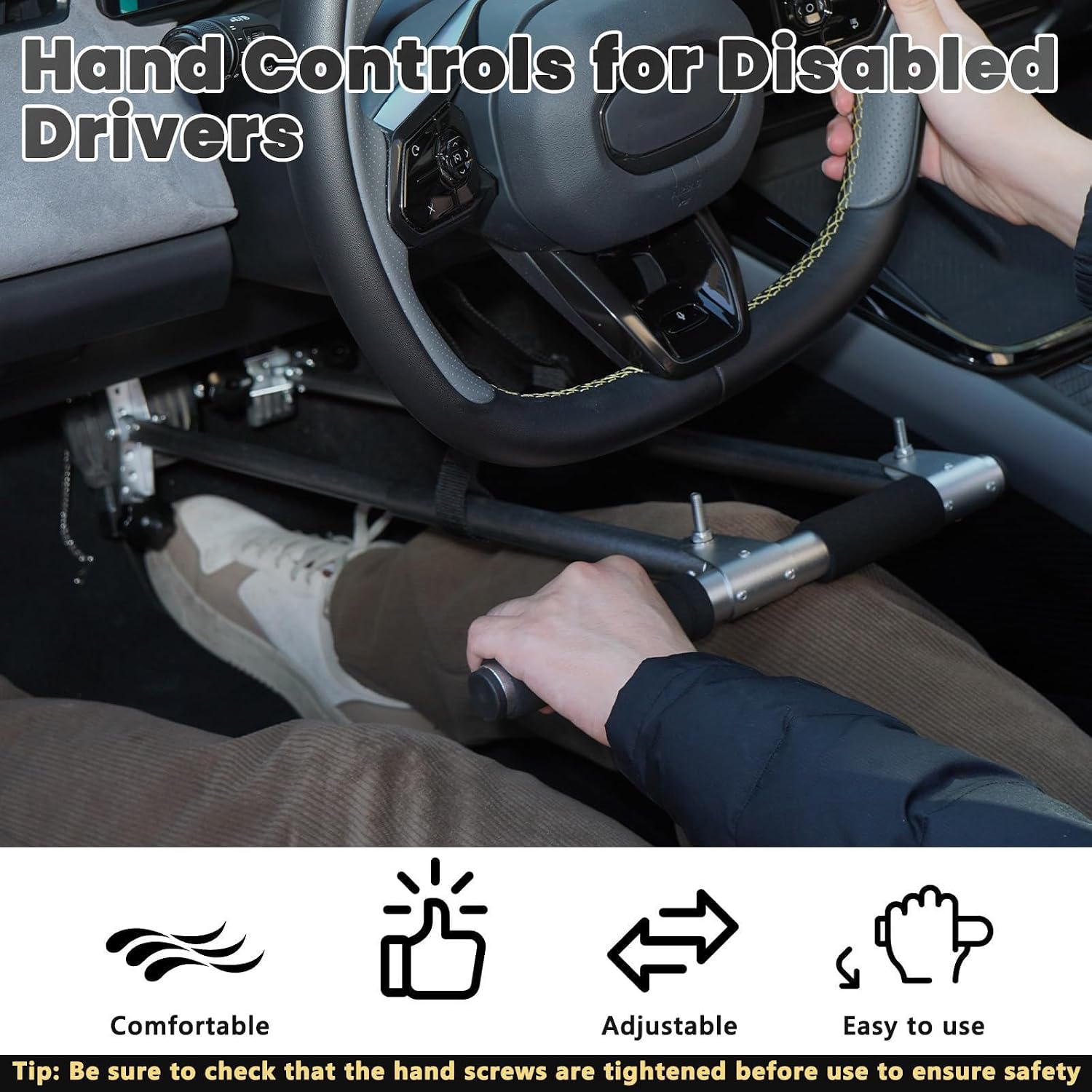 Commande manuelle pour conducteur handicape — Controle auto sans les pieds