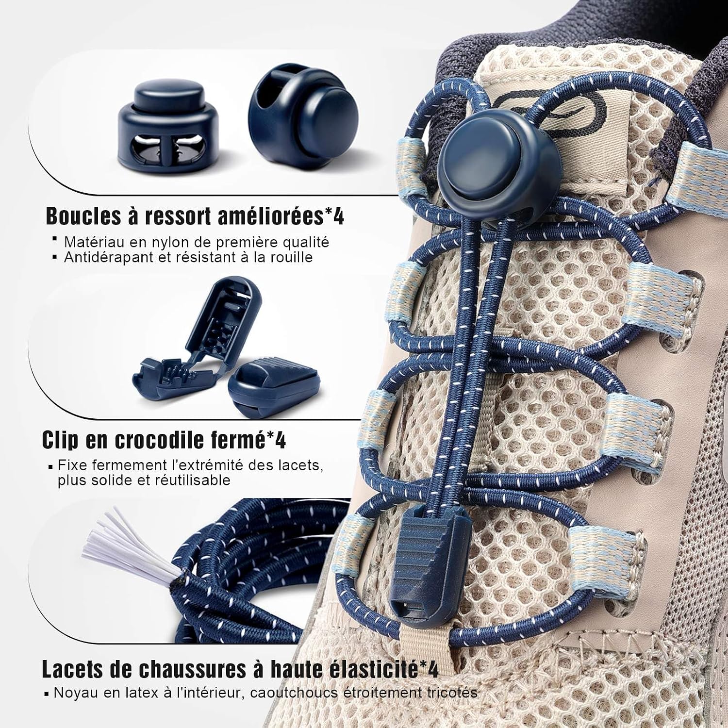 Lacets élastiques sans laçage — Solution adaptée pour l&rsquo;arthrose et la perte de mobilité