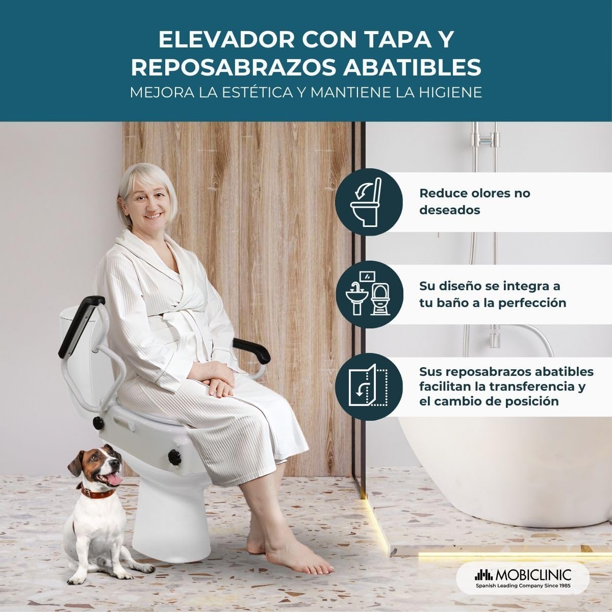 Alza WC con braccioli ribaltabili — Comfort e sicurezza per anziani