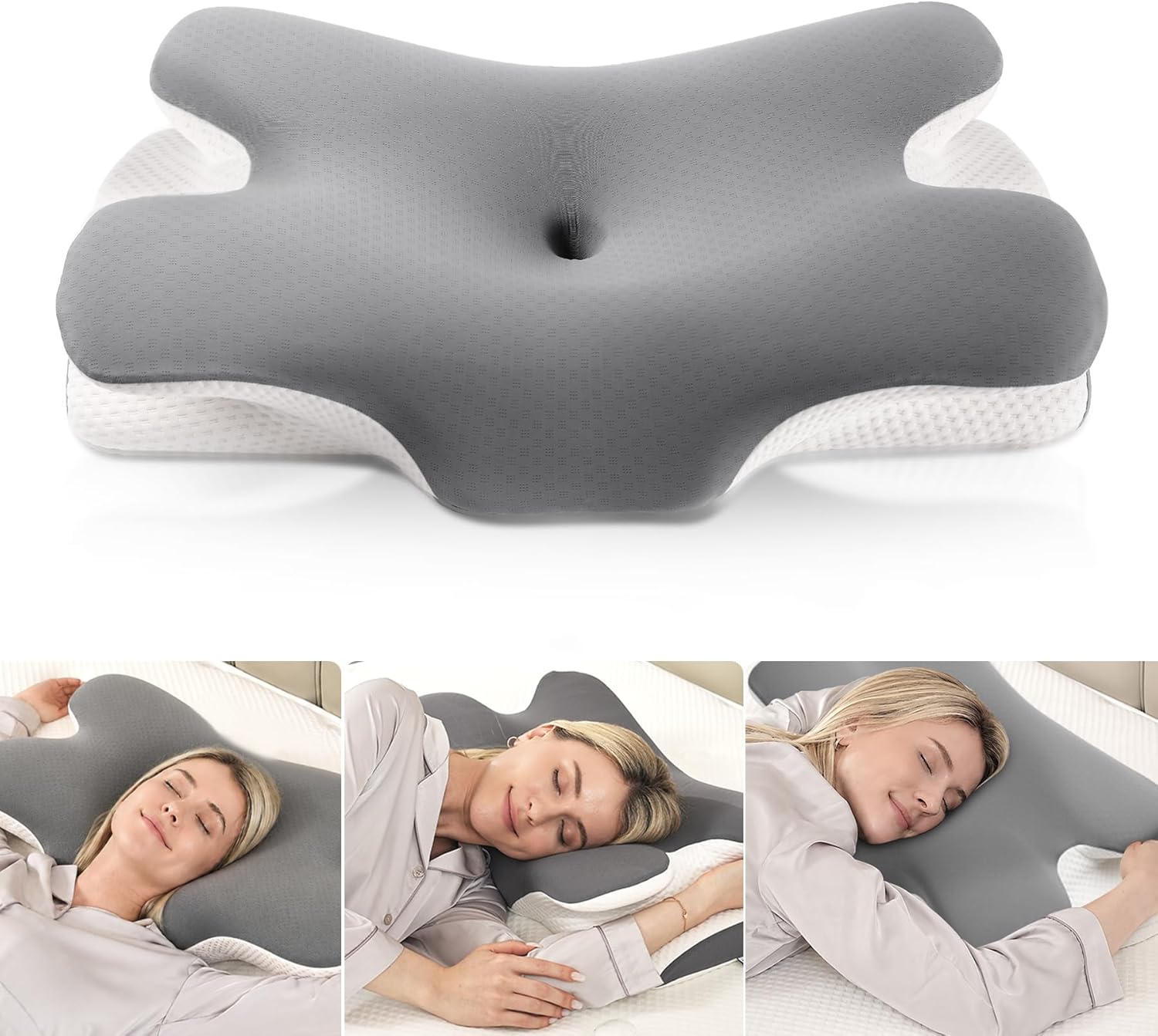 Oreiller cervical papillon MULISOFT – Memoire de forme pour toutes les positions de sommeil