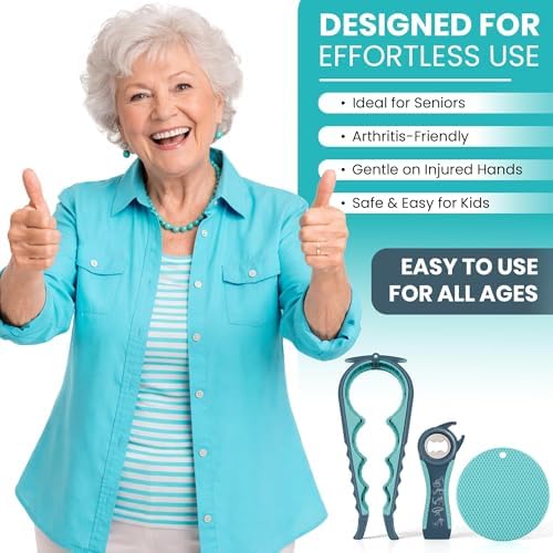 Ouvre-bocal multifonction 5-en-1 – Ouvrir tous les pots sans forcer avec arthrose et mains fragiles