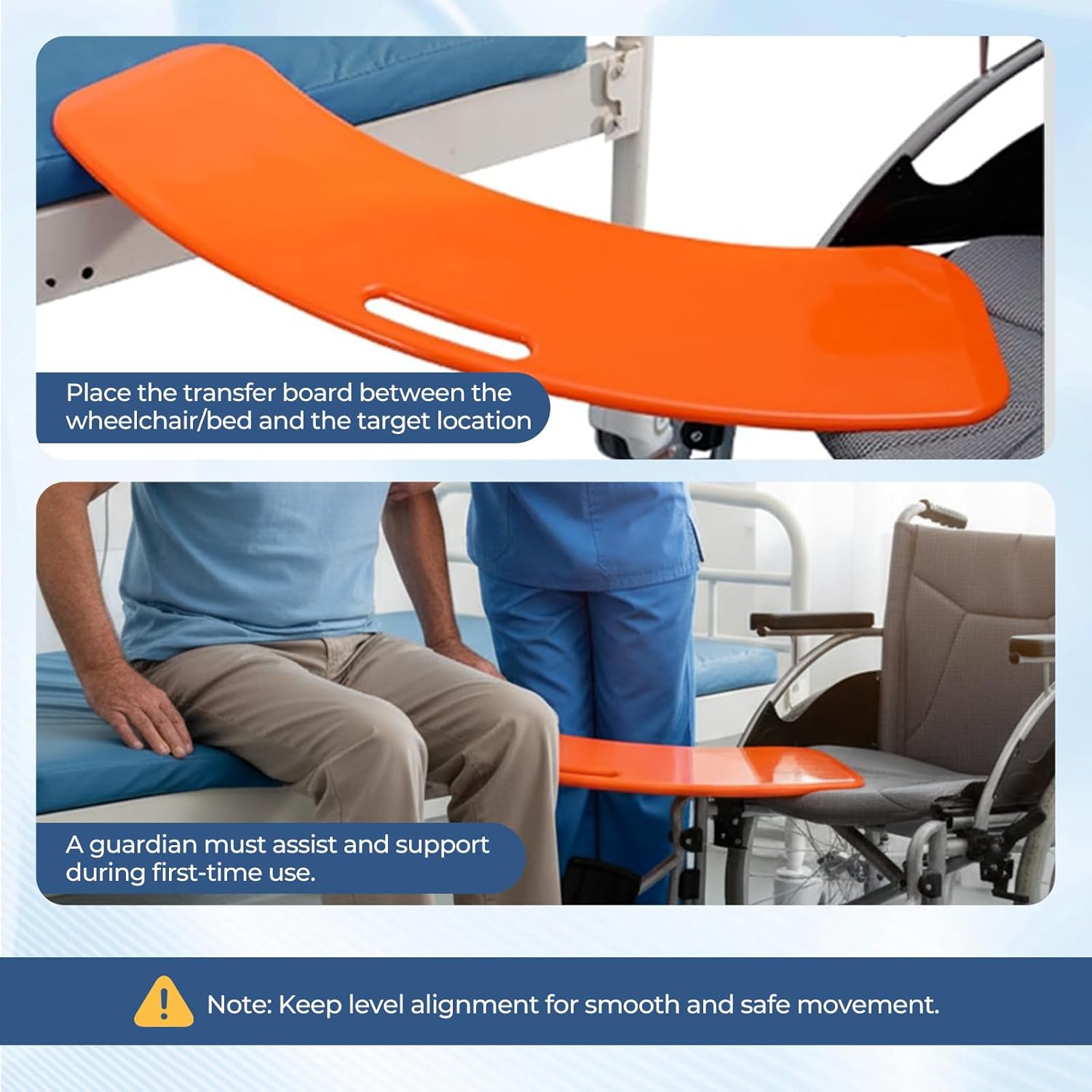 Planche de transfert — Aide au glissement pour lit, fauteuil et baignoire (150 kg)