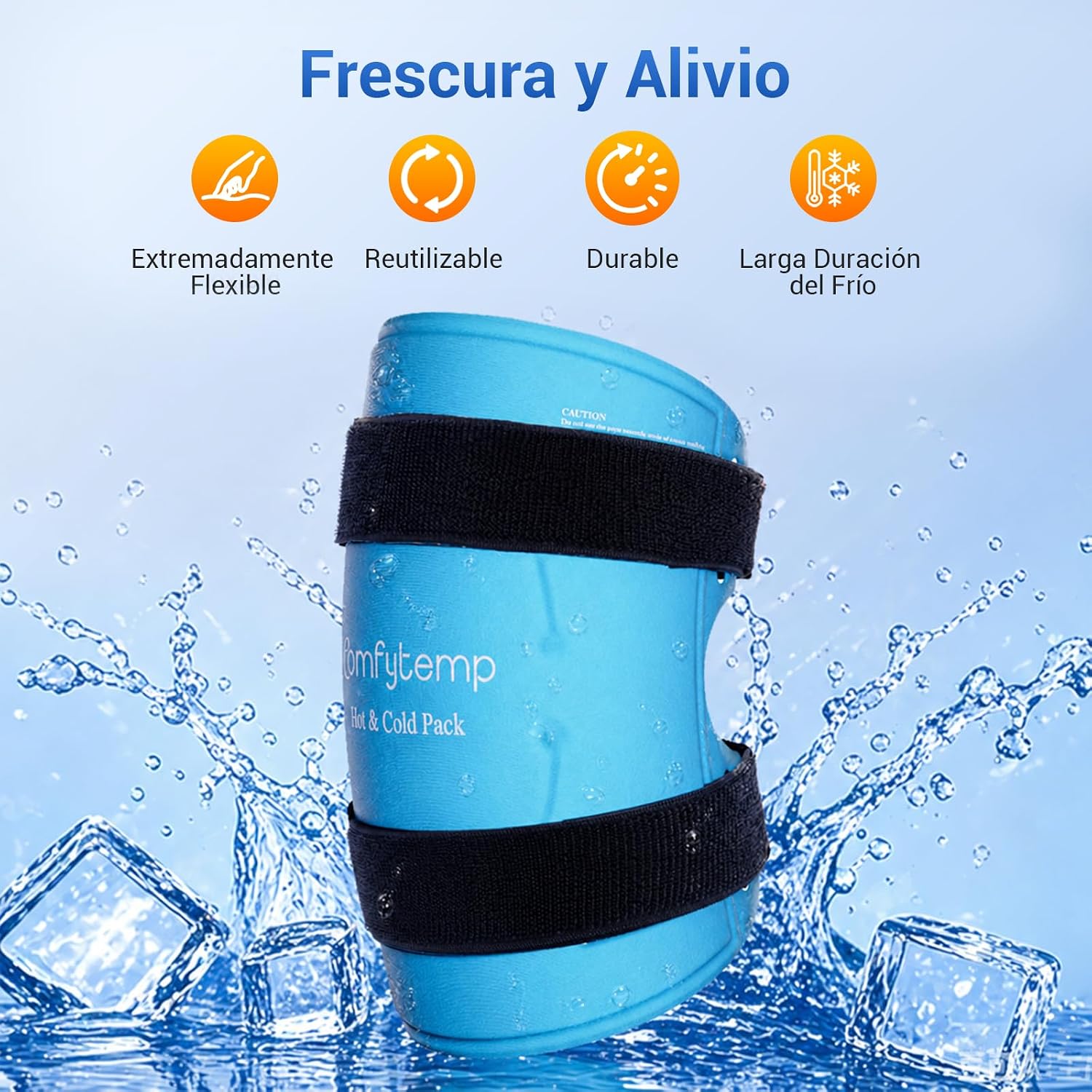 Poche de gel chaud/froid pour genou — Soulagement arthrose, douleurs articulaires et recuperation post-operatorie