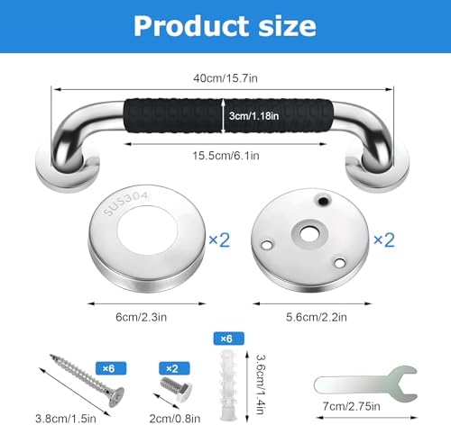 Poignée de douche ergonomique — Prise facilitée arthrose