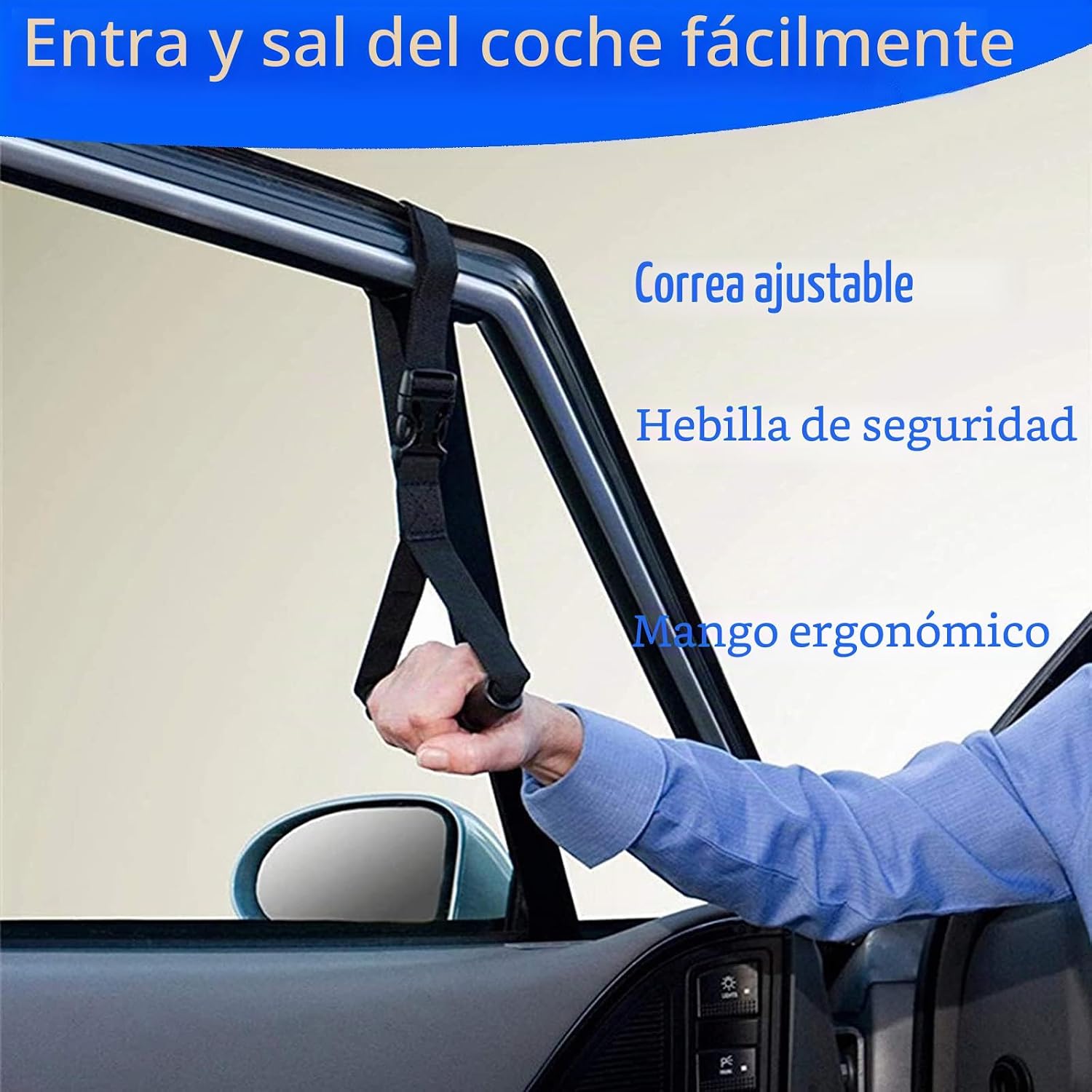 Poignée de voiture pour seniors — Aide à la sortie du véhicule pour personne âgée ou handicapée