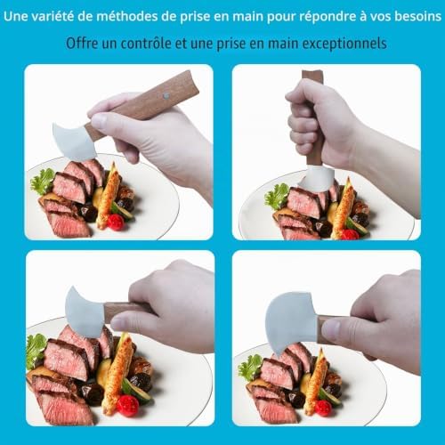 Couteau à bascule une main — Solution adaptée pour arthrose, Parkinson et tremblements