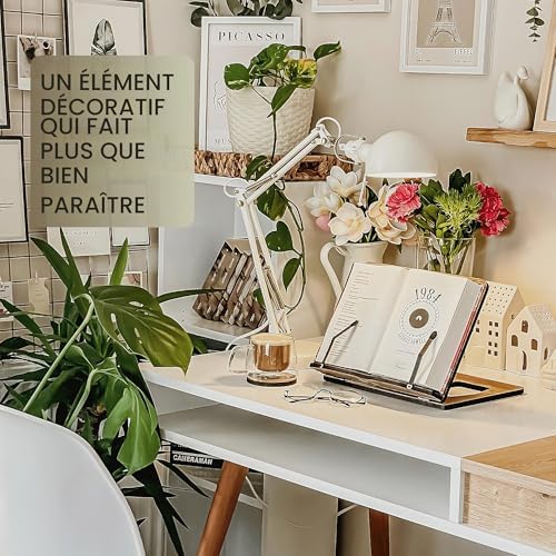 Pupitre de lecture en bois Vigo Wood — Support inclinable pour livres et tablettes