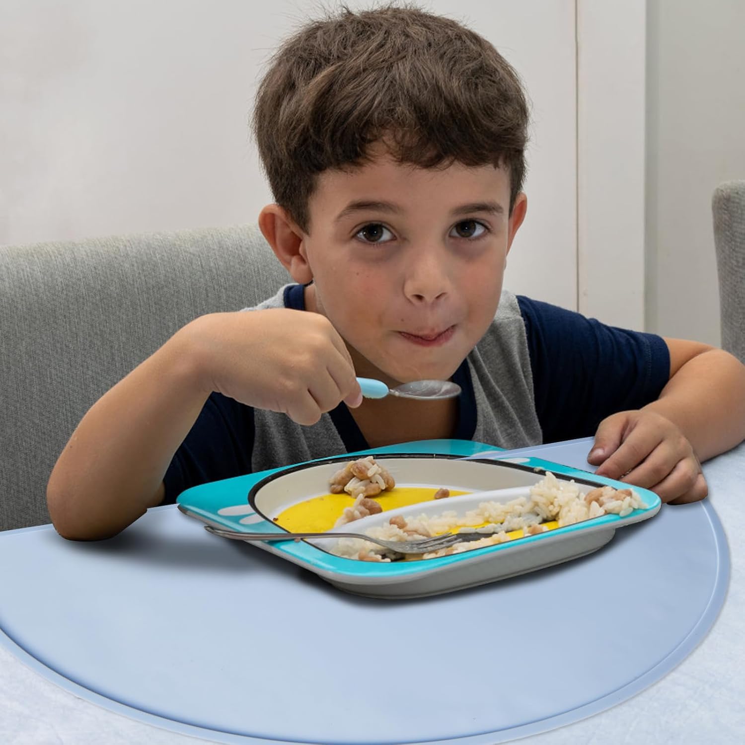 Lot de 4 sets de table en silicone pour enfants — Antidérapants et résistants à la chaleur