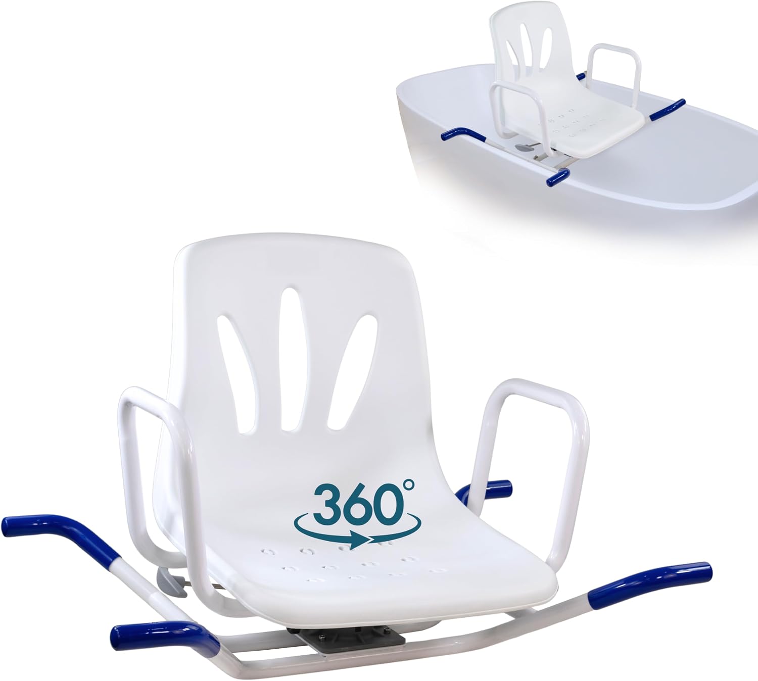 Sgabello da doccia girevole 360° — Soluzione doccia sicura per anziani e disabili
