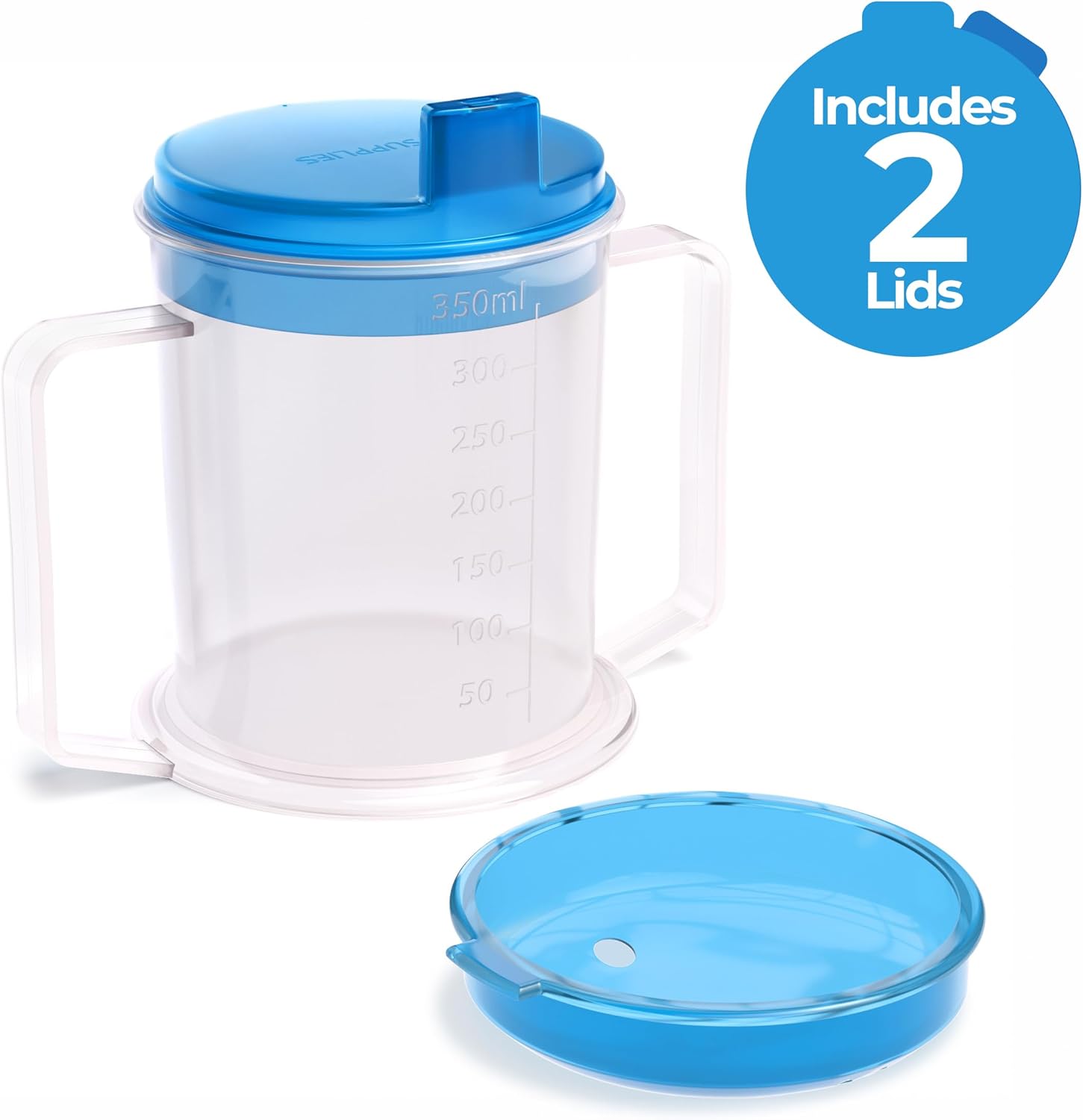 Tasse ergonomique avec bec verseur anti-éclaboussures — Solution adaptée pour troubles de la préhension