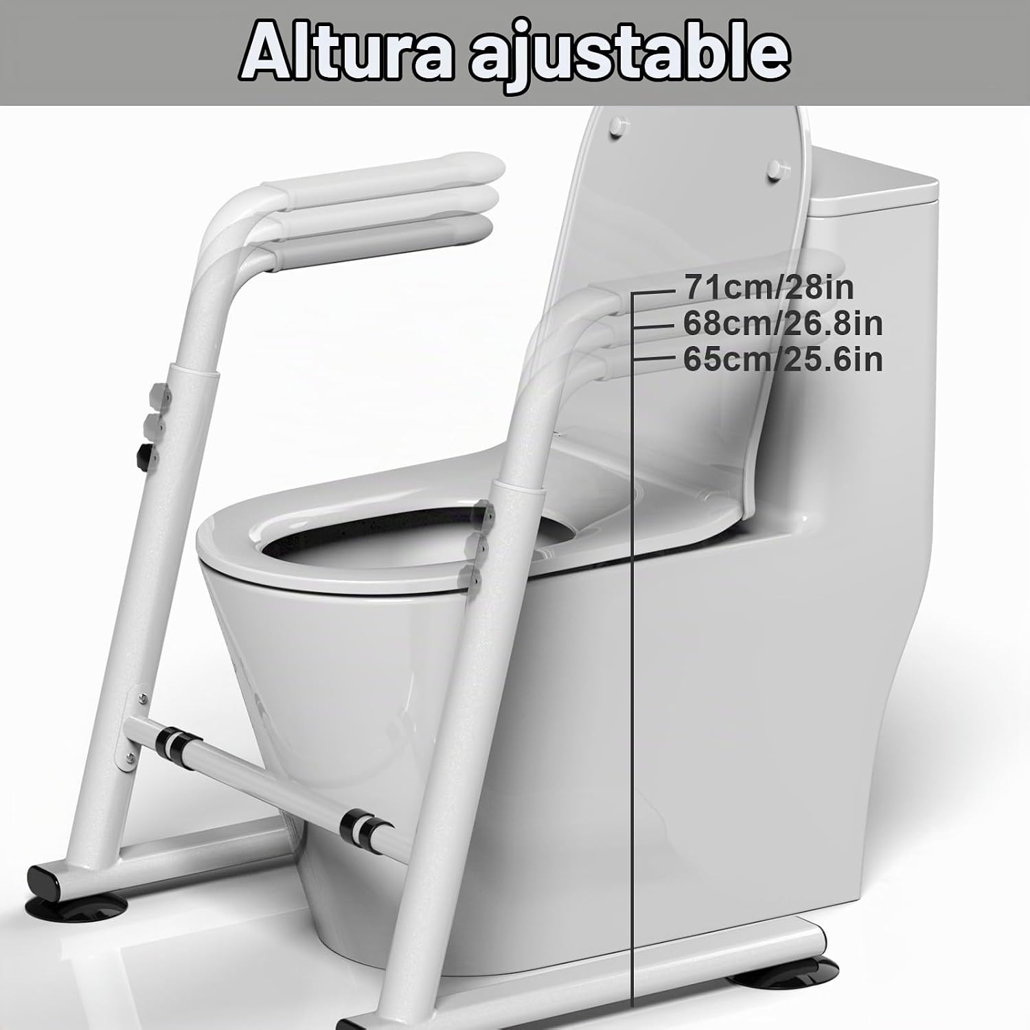 Cadre de toilette reglable sans perçage — Aide au lever securisee pour seniors