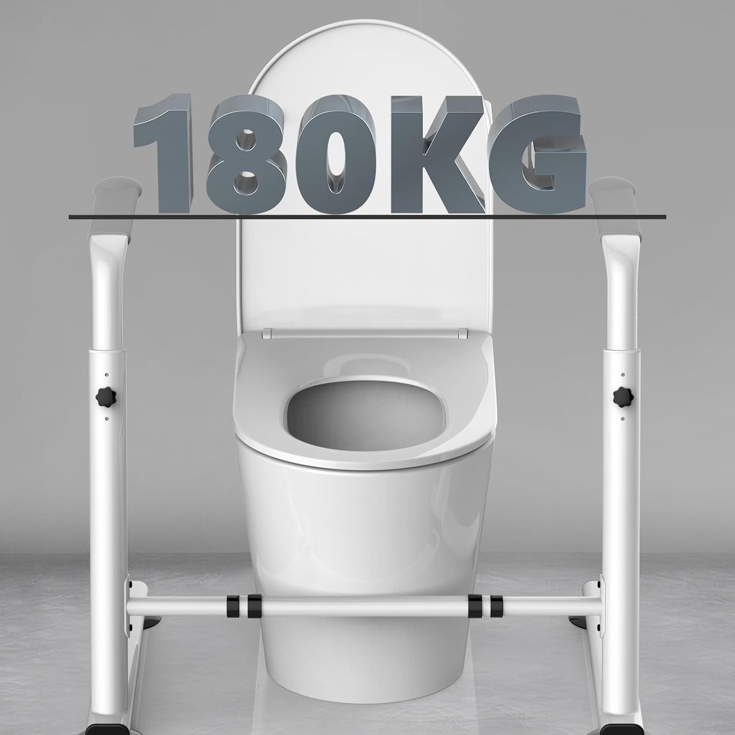 Cadre de toilette reglable sans perçage — Aide au lever securisee pour seniors