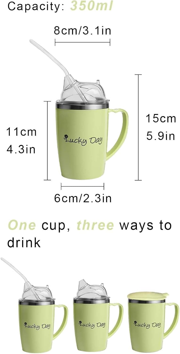 Verre 3 en 1 adapte avec paille et bec verseur — Solution anti-fuite pour seniors, Parkinson et troubles de la deglutition